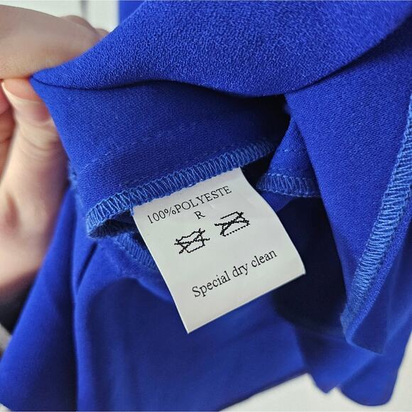 Gemy Maalouf Blue Asymmetrical One Shoulder Top 8 - Picture 10 of 13